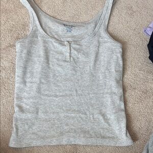 Brandy Melville Light Gray Ribbed Top